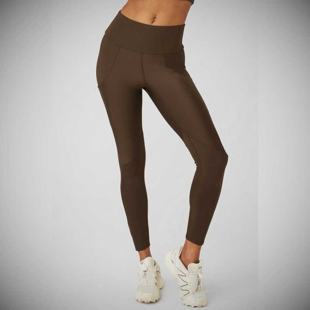 Leggins Alo Yoga Acanalado Airlift High-Cintura 7/8 Enchanted Mujer Cafes | MX-02ZAYG