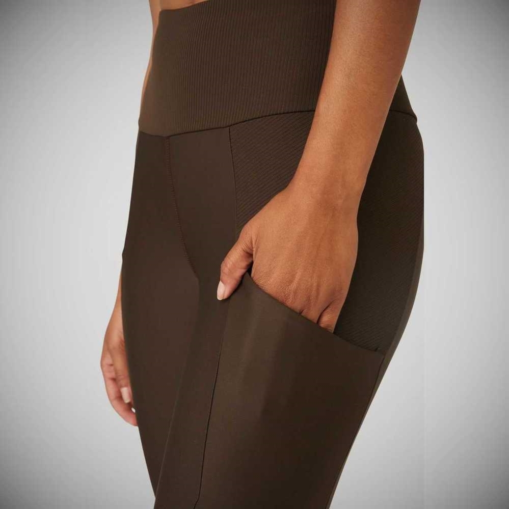 Leggins Alo Yoga Acanalado Airlift High-Cintura 7/8 Enchanted Mujer Cafes | MX-02ZAYG