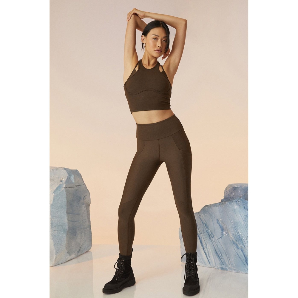 Leggins Alo Yoga Acanalado Airlift High-Cintura 7/8 Enchanted Mujer Cafes | MX-02ZAYG