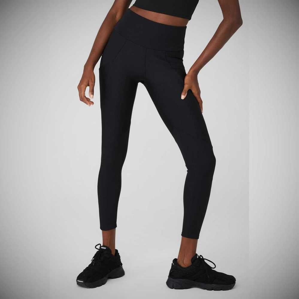 Leggins Alo Yoga Acanalado Airlift High-Cintura 7/8 Enchanted Mujer Negros | MX-02ZNFI