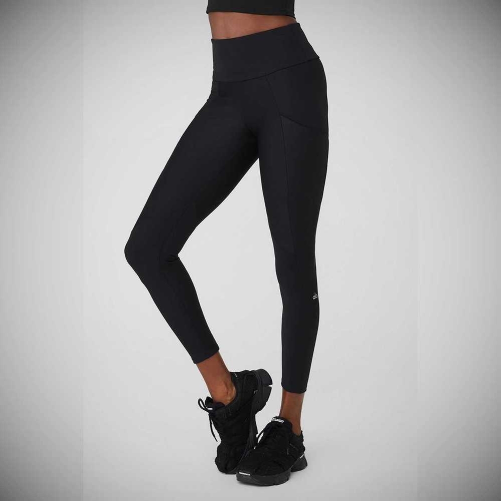 Leggins Alo Yoga Acanalado Airlift High-Cintura 7/8 Enchanted Mujer Negros | MX-02ZNFI