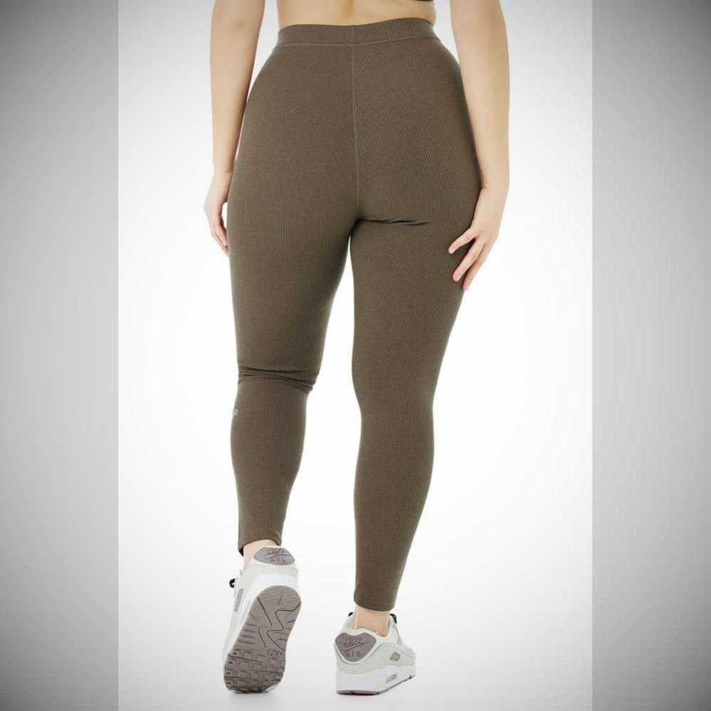 Leggins Alo Yoga Acanalado High-Cintura 7/8 Blissful Mujer Cafes | MX-01DCQK