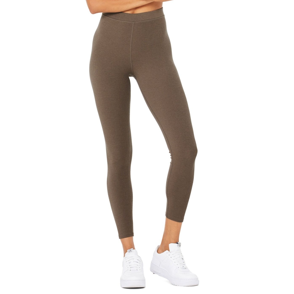 Leggins Alo Yoga Acanalado High-Cintura 7/8 Blissful Mujer Cafes | MX-01DCQK