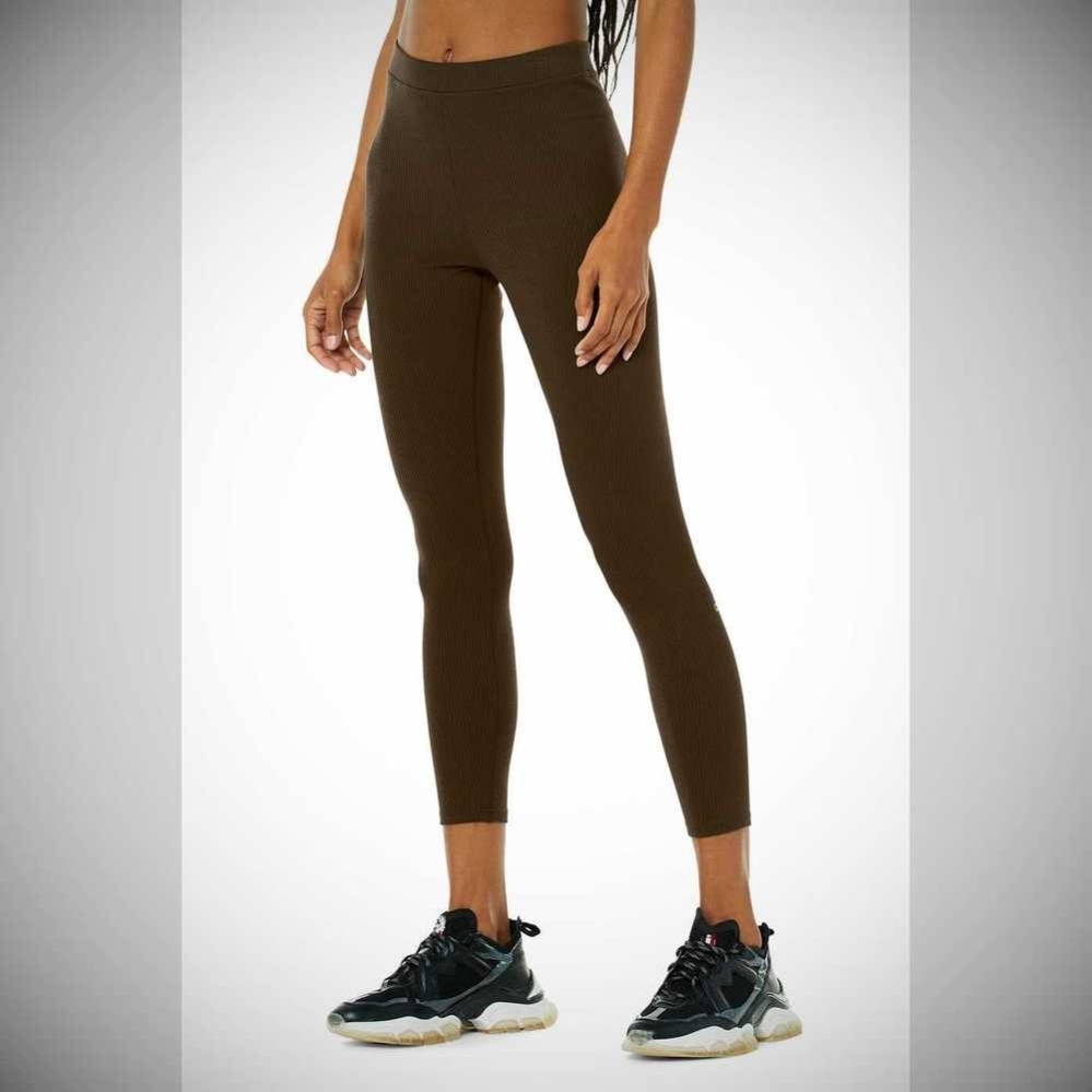 Leggins Alo Yoga Acanalado High-Cintura 7/8 Blissful Mujer Cafes | MX-10THCA