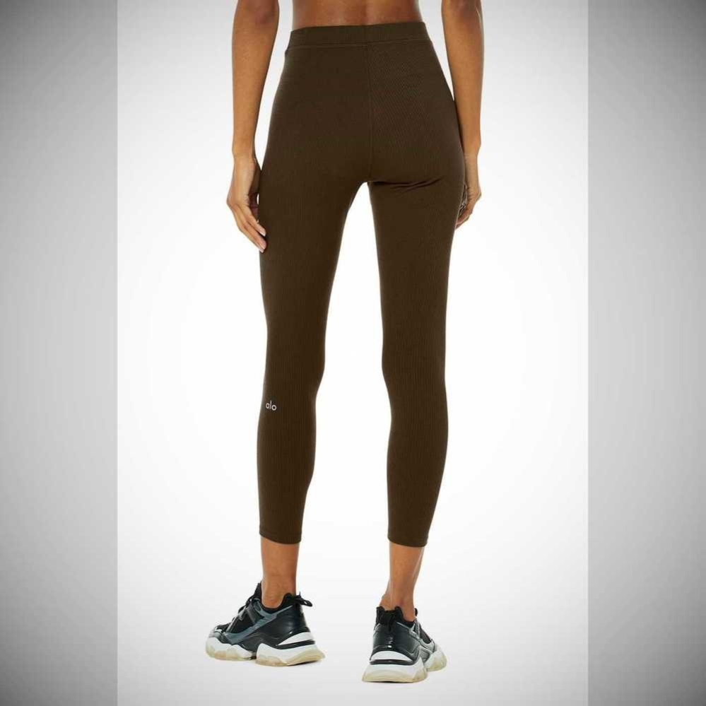 Leggins Alo Yoga Acanalado High-Cintura 7/8 Blissful Mujer Cafes | MX-10THCA