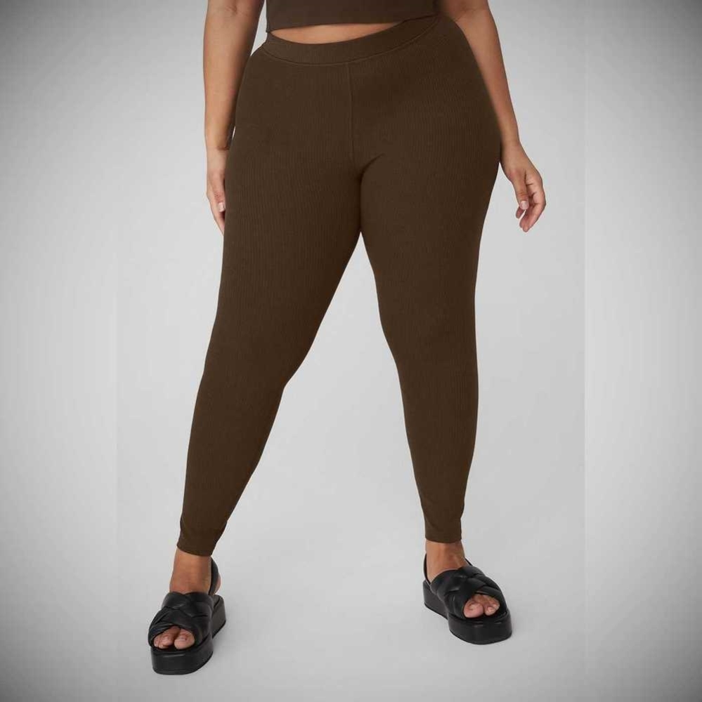 Leggins Alo Yoga Acanalado High-Cintura 7/8 Blissful Mujer Cafes | MX-10THCA