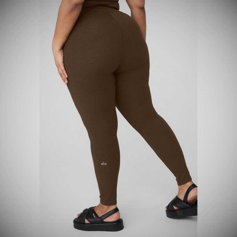 Leggins Alo Yoga Acanalado High-Cintura 7/8 Blissful Mujer Cafes | MX-10THCA