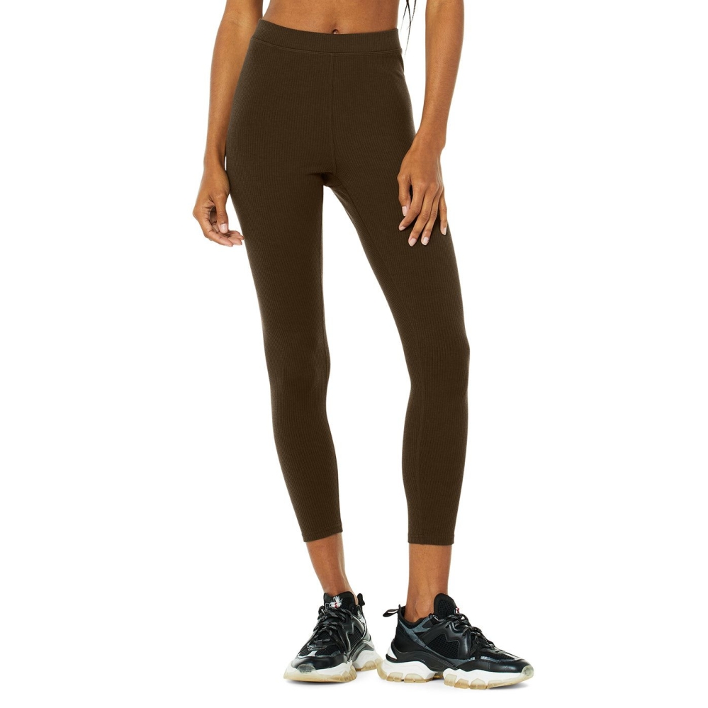 Leggins Alo Yoga Acanalado High-Cintura 7/8 Blissful Mujer Cafes | MX-10THCA