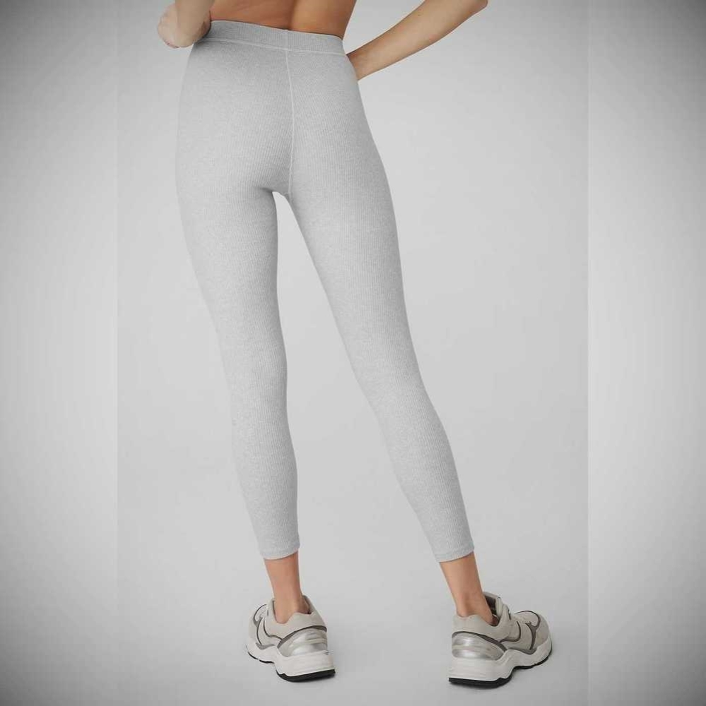 Leggins Alo Yoga Acanalado High-Cintura 7/8 Blissful Mujer Grises | MX-32RGCZ