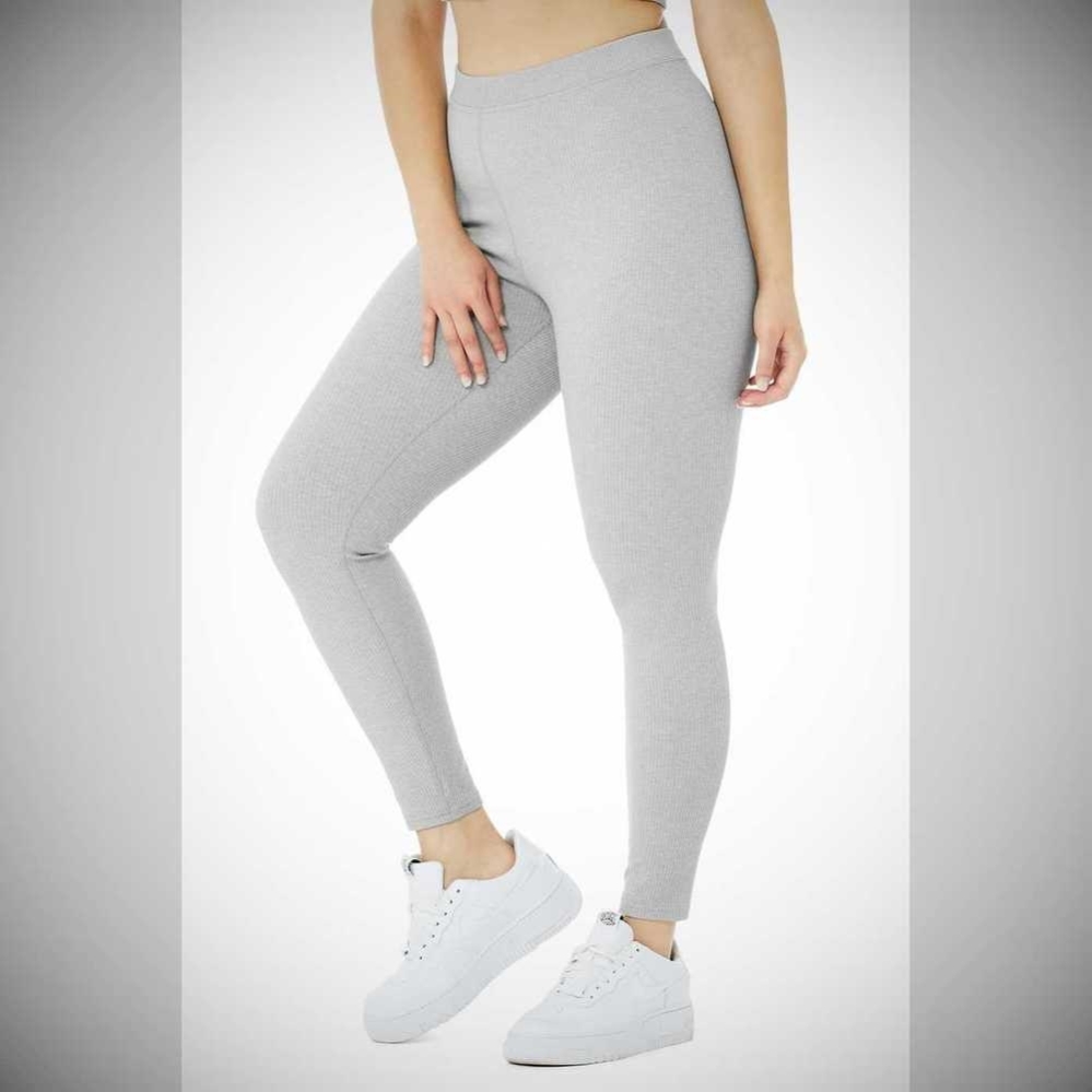 Leggins Alo Yoga Acanalado High-Cintura 7/8 Blissful Mujer Grises | MX-32RGCZ