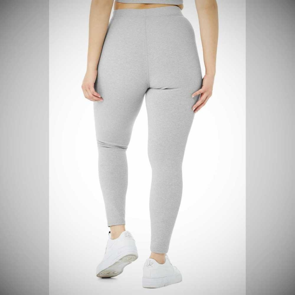 Leggins Alo Yoga Acanalado High-Cintura 7/8 Blissful Mujer Grises | MX-32RGCZ