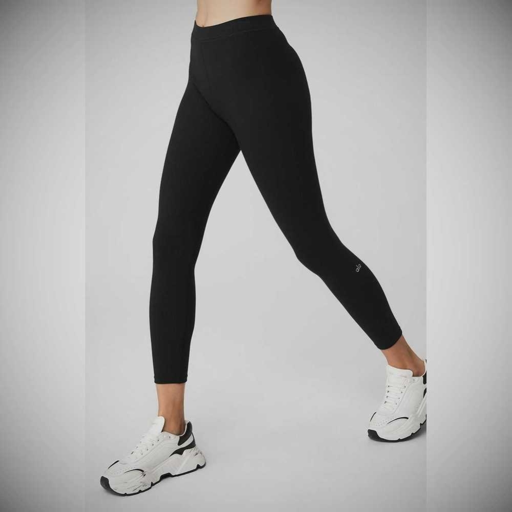 Leggins Alo Yoga Acanalado High-Cintura 7/8 Blissful Mujer Negros | MX-72LQXC