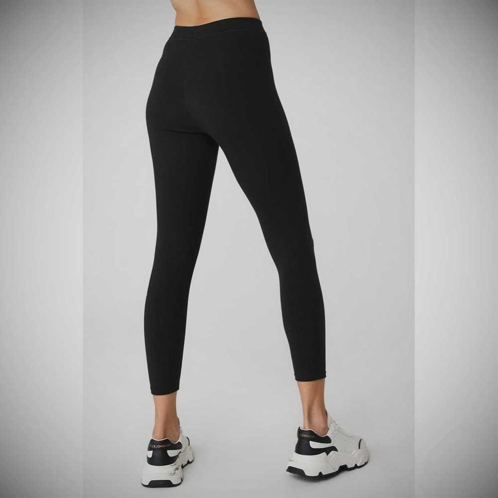 Leggins Alo Yoga Acanalado High-Cintura 7/8 Blissful Mujer Negros | MX-72LQXC