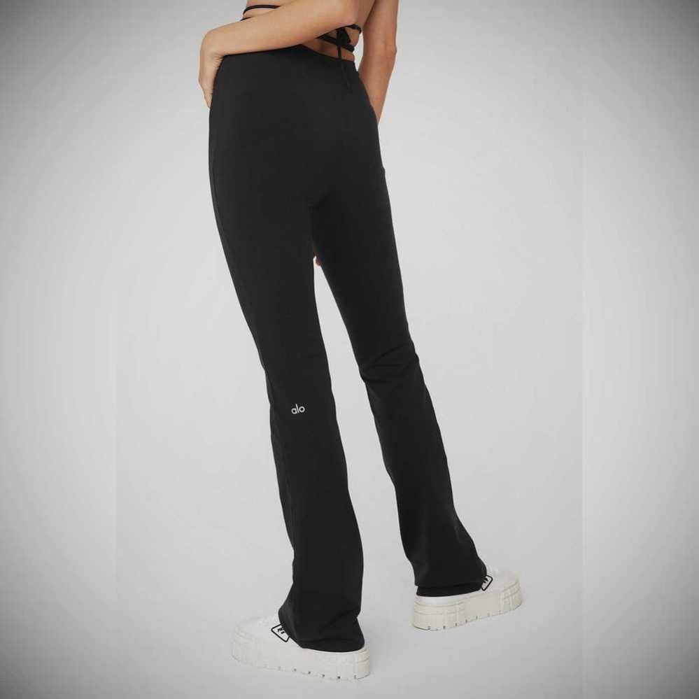 Leggins Alo Yoga Airbrush High-Cintura Cinch Flare Mujer Negros | MX-16VJSZ