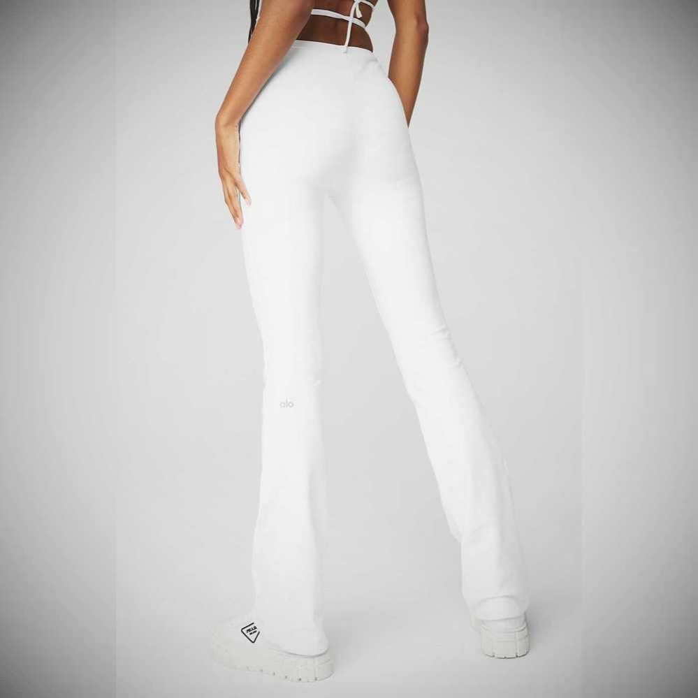 Leggins Alo Yoga Airbrush High-Cintura Cinch Flare Mujer Blancos | MX-67GBSN