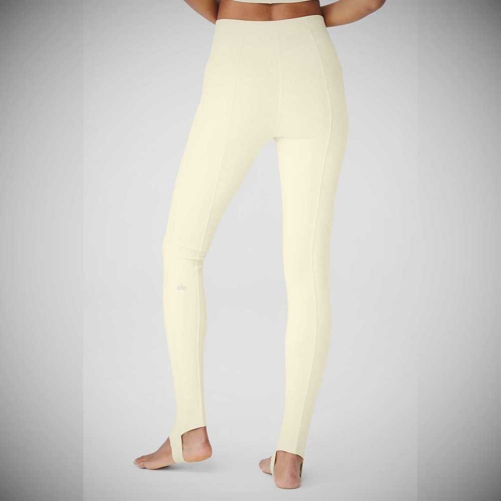 Leggins Alo Yoga Airbrush High-Cintura Enso Mujer Amarillos Claro | MX-46EJKZ