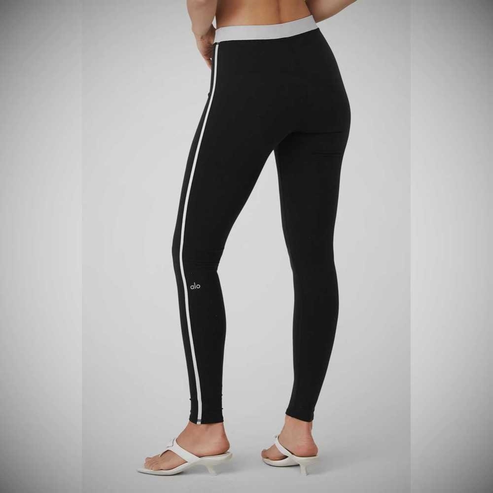 Leggins Alo Yoga Airbrush High-Cintura Streamlined Mujer Negros Blancos | MX-91BANF