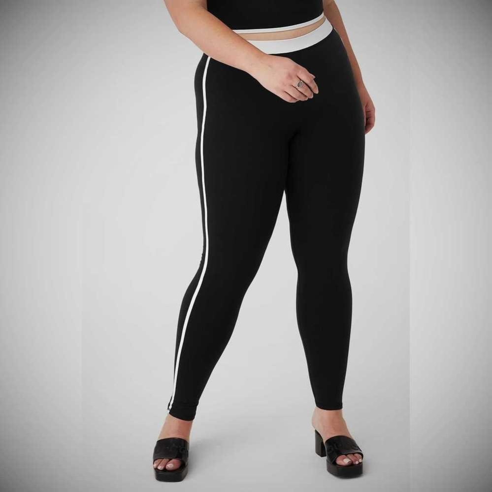 Leggins Alo Yoga Airbrush High-Cintura Streamlined Mujer Negros Blancos | MX-91BANF