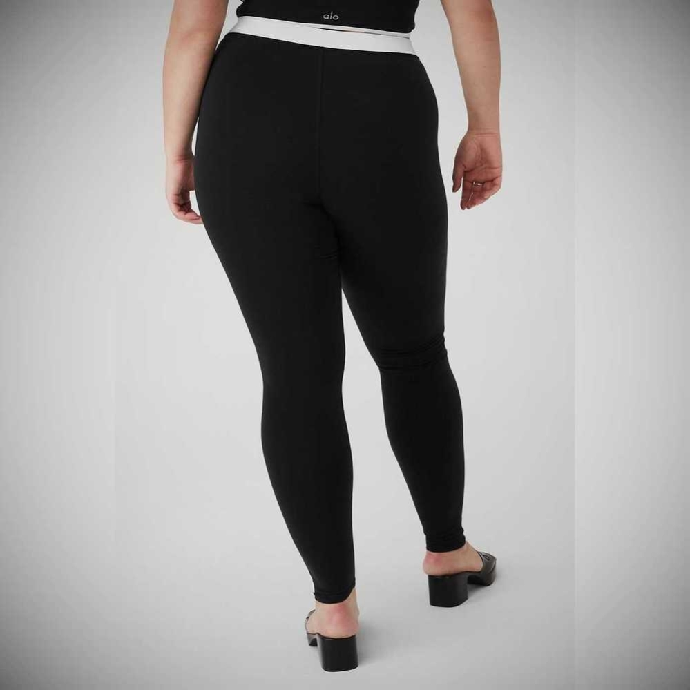 Leggins Alo Yoga Airbrush High-Cintura Streamlined Mujer Negros Blancos | MX-91BANF