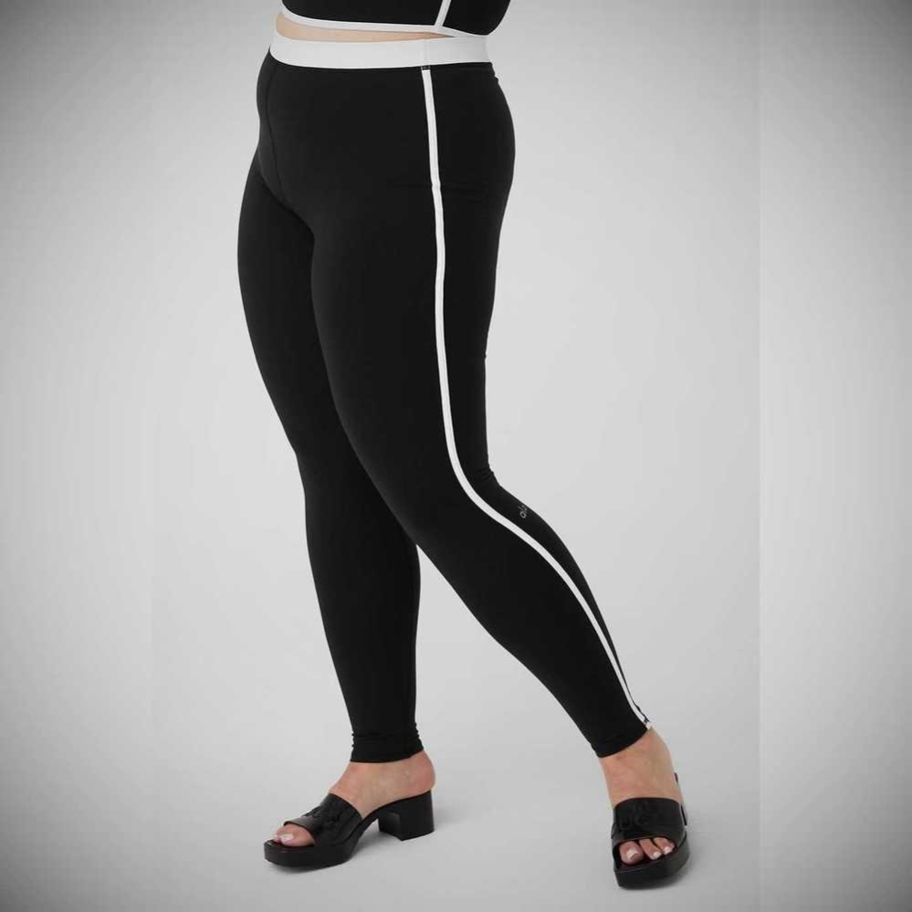 Leggins Alo Yoga Airbrush High-Cintura Streamlined Mujer Negros Blancos | MX-91BANF