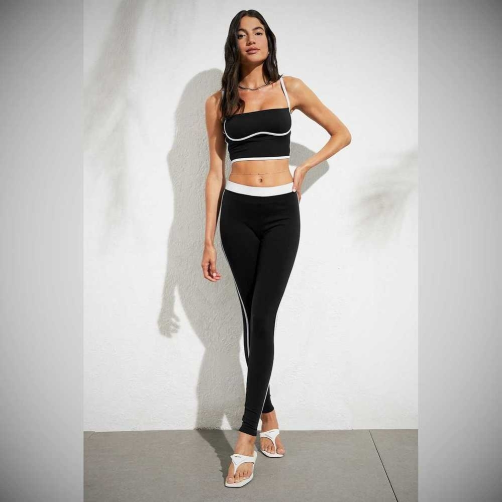 Leggins Alo Yoga Airbrush High-Cintura Streamlined Mujer Negros Blancos | MX-91BANF