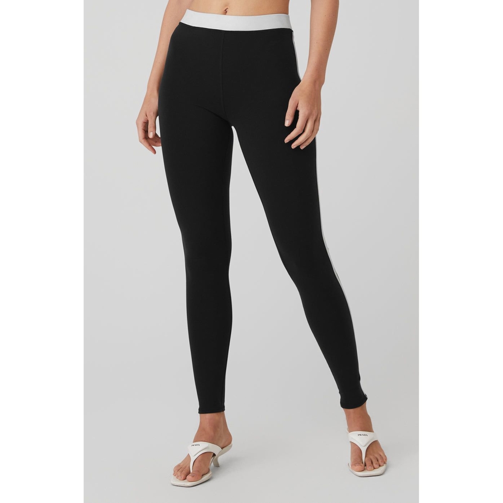 Leggins Alo Yoga Airbrush High-Cintura Streamlined Mujer Negros Blancos | MX-91BANF