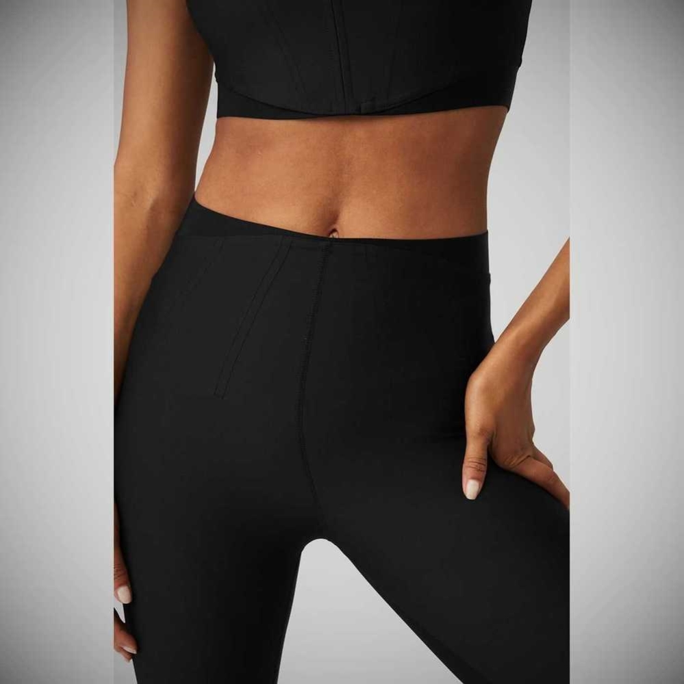 Leggins Alo Yoga Airlift High-Cintura 7/8 Corset Mujer Negros | MX-10CABR