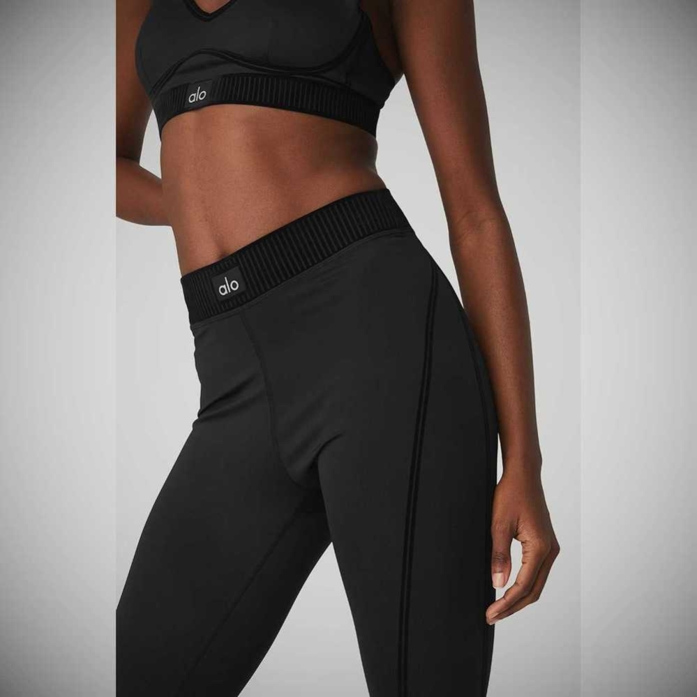 Leggins Alo Yoga Airlift High-Cintura 7/8 Line Up Mujer Negros | MX-25OESV