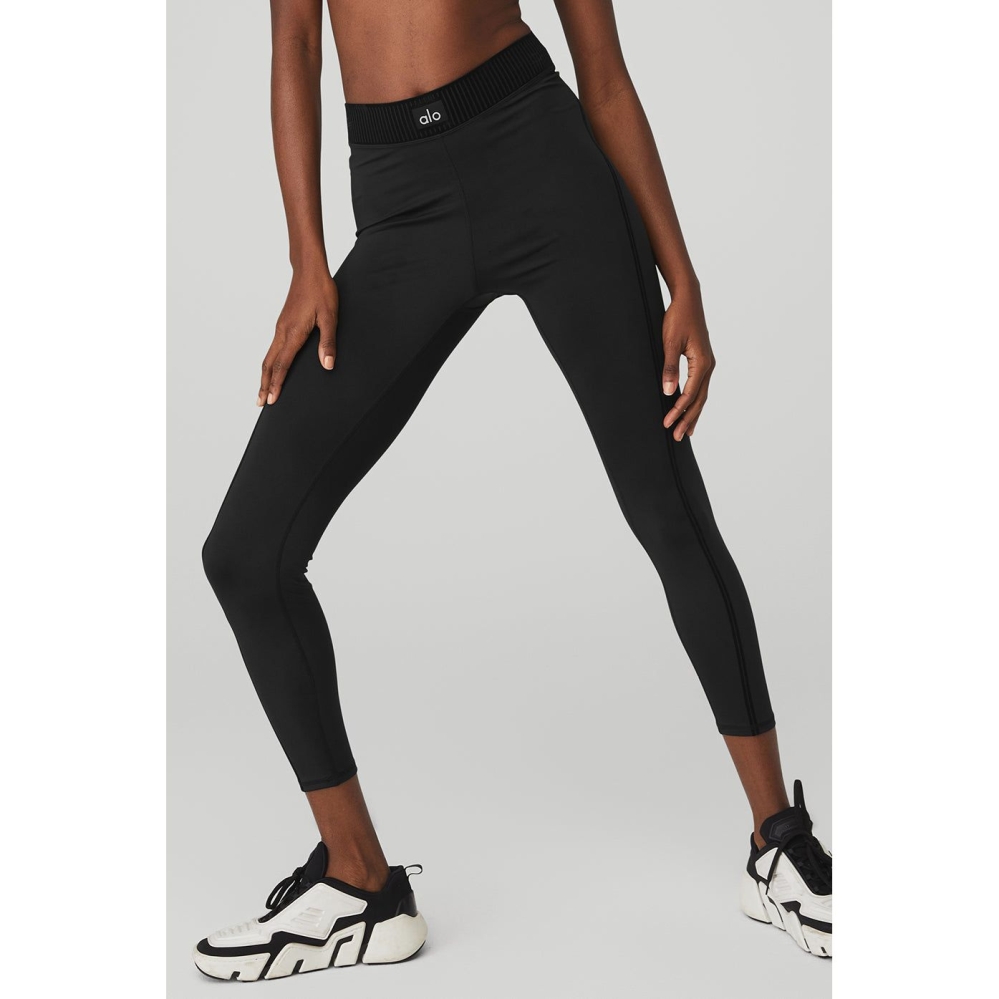 Leggins Alo Yoga Airlift High-Cintura 7/8 Line Up Mujer Negros | MX-25OESV