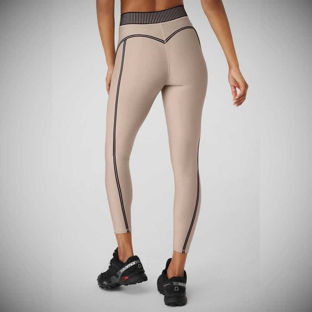 Leggins Alo Yoga Airlift High-Cintura 7/8 Line Up Mujer Grises Marrom | MX-25WSVE