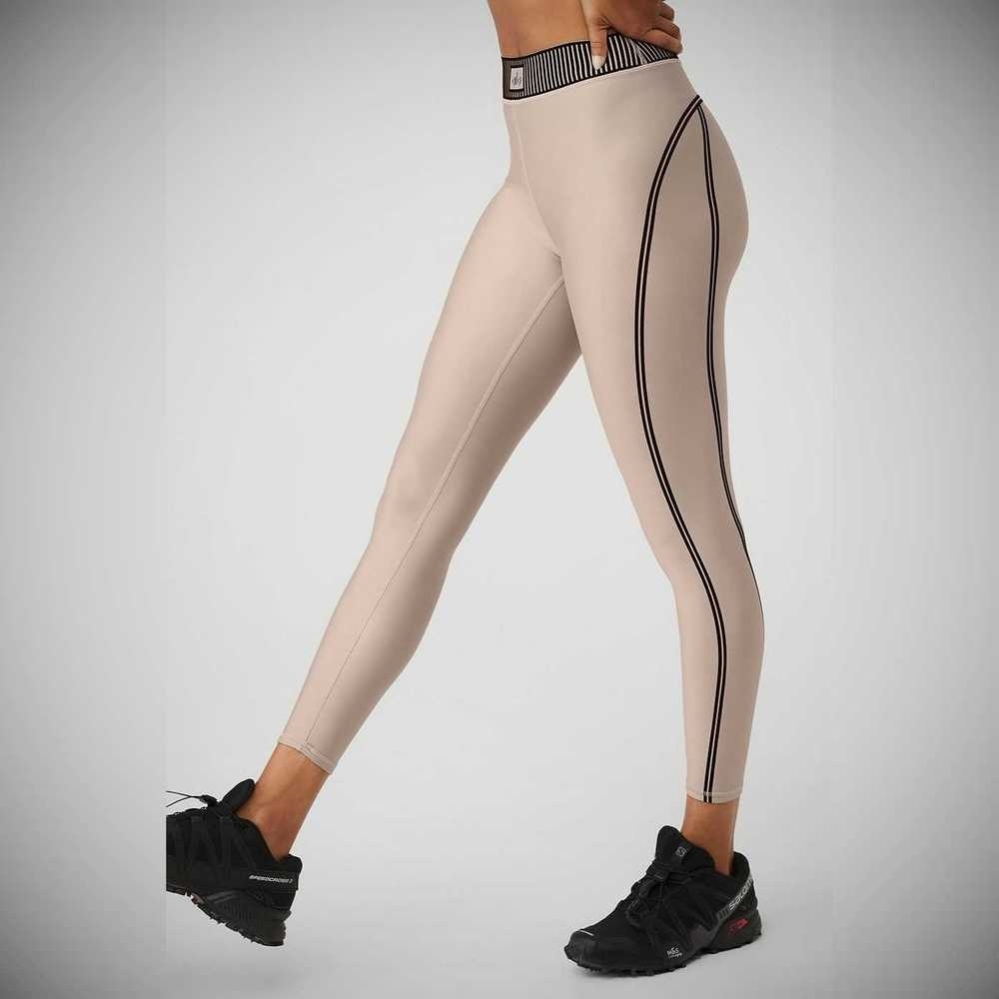 Leggins Alo Yoga Airlift High-Cintura 7/8 Line Up Mujer Grises Marrom | MX-25WSVE