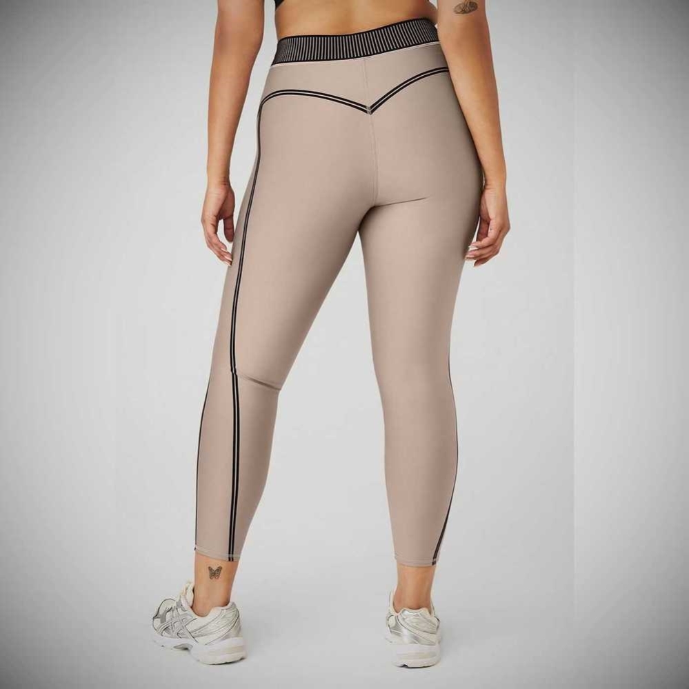 Leggins Alo Yoga Airlift High-Cintura 7/8 Line Up Mujer Grises Marrom | MX-25WSVE