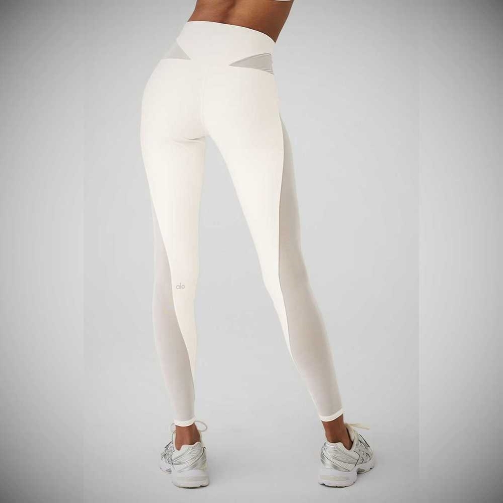 Leggins Alo Yoga Airlift Mesh High-Cintura Allure Mujer Blancos | MX-01LZSO