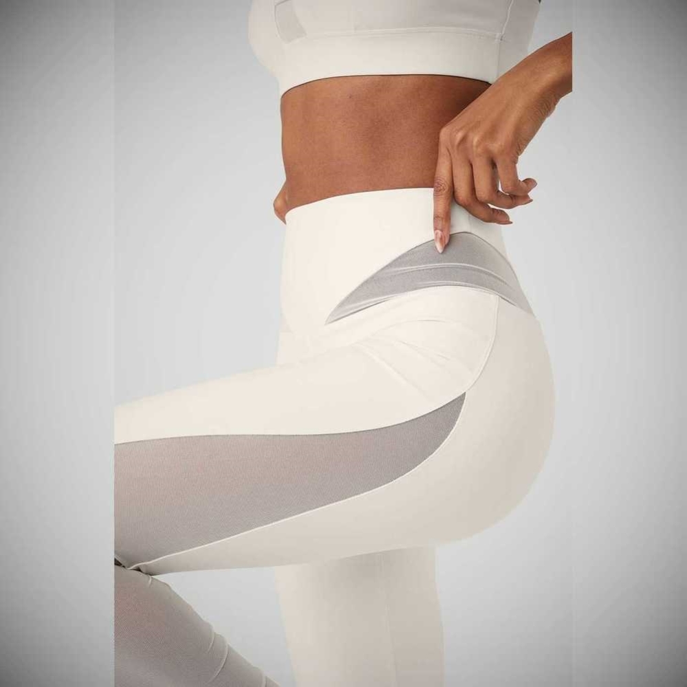 Leggins Alo Yoga Airlift Mesh High-Cintura Allure Mujer Blancos | MX-01LZSO