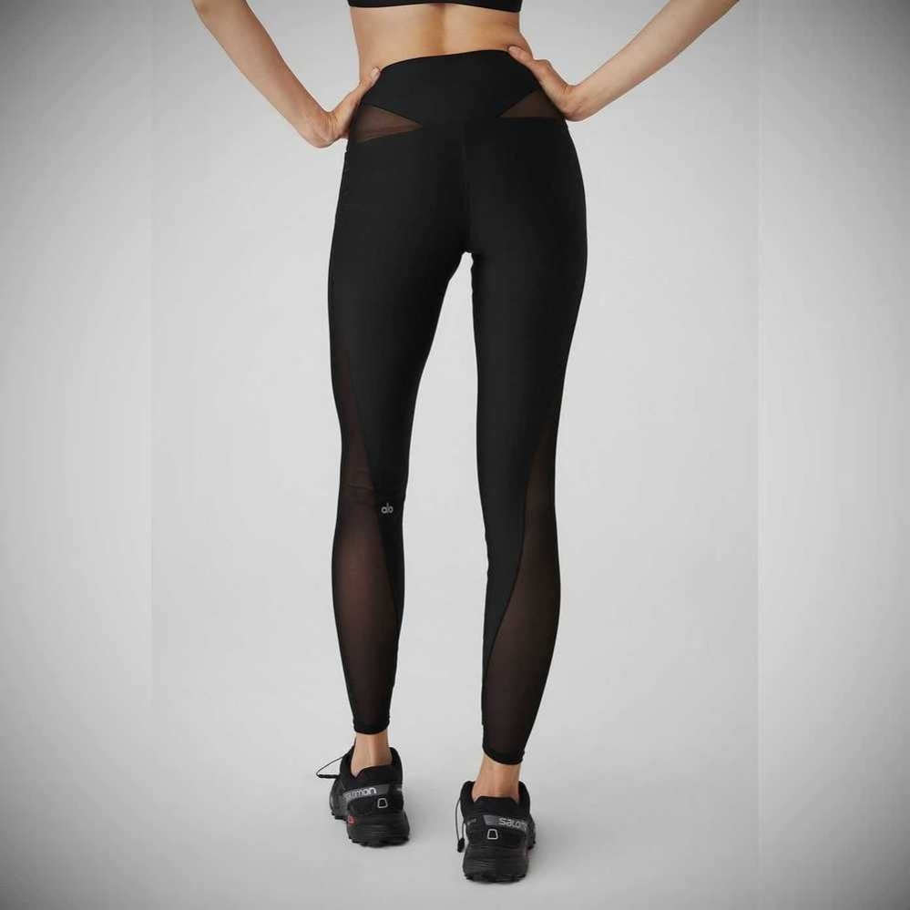 Leggins Alo Yoga Airlift Mesh High-Cintura Allure Mujer Negros | MX-16GOZL