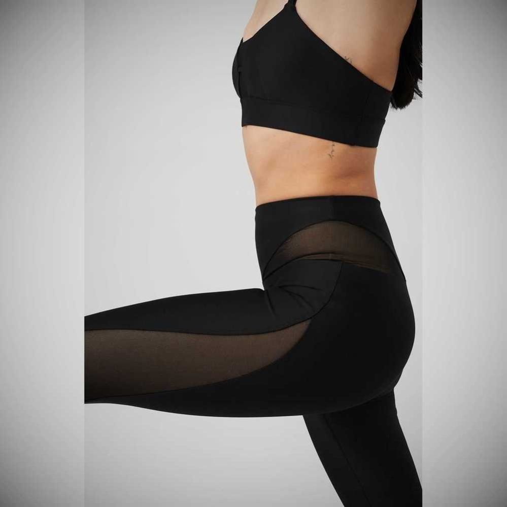 Leggins Alo Yoga Airlift Mesh High-Cintura Allure Mujer Negros | MX-16GOZL