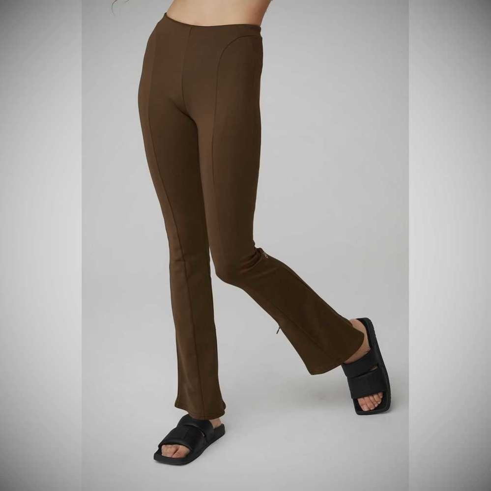 Leggins Alo Yoga High-Cintura 7/8 Zip It Flare Mujer Cafes | MX-03PUCD