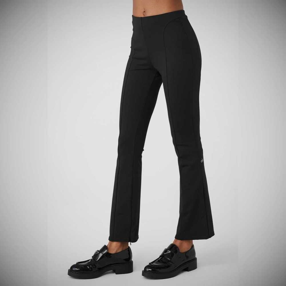 Leggins Alo Yoga High-Cintura 7/8 Zip It Flare Mujer Negros | MX-38EQJN