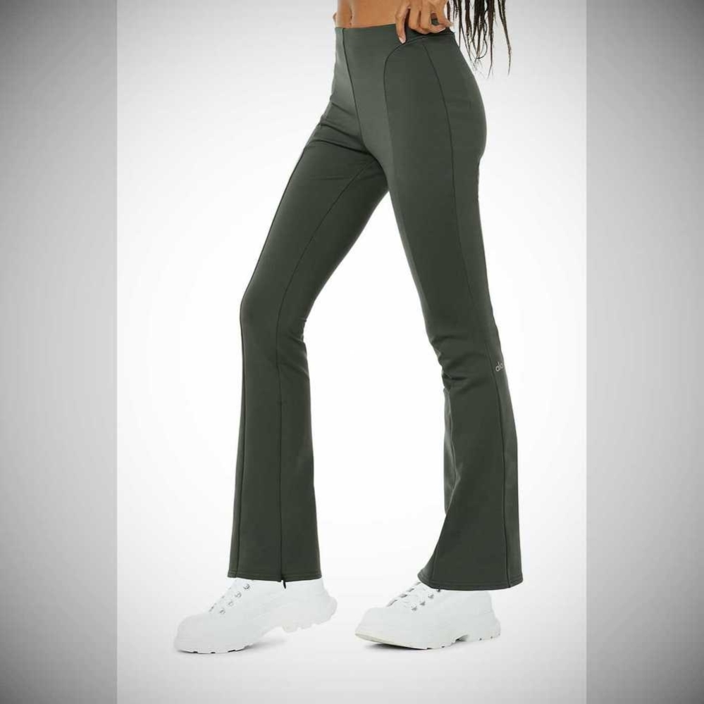 Leggins Alo Yoga High-Cintura 7/8 Zip It Flare Mujer Verdes Oscuro | MX-68KVDC