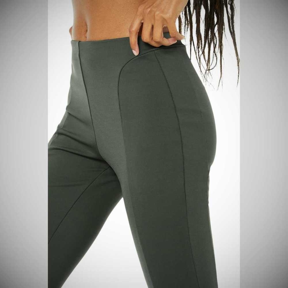 Leggins Alo Yoga High-Cintura 7/8 Zip It Flare Mujer Verdes Oscuro | MX-68KVDC