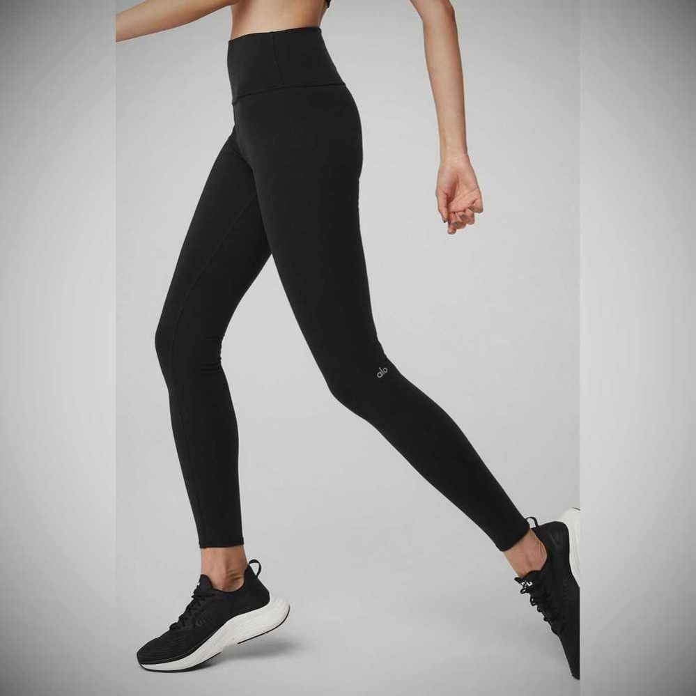 Leggins Alo Yoga High-Cintura Airbrush Mujer Negros | MX-23DCXH