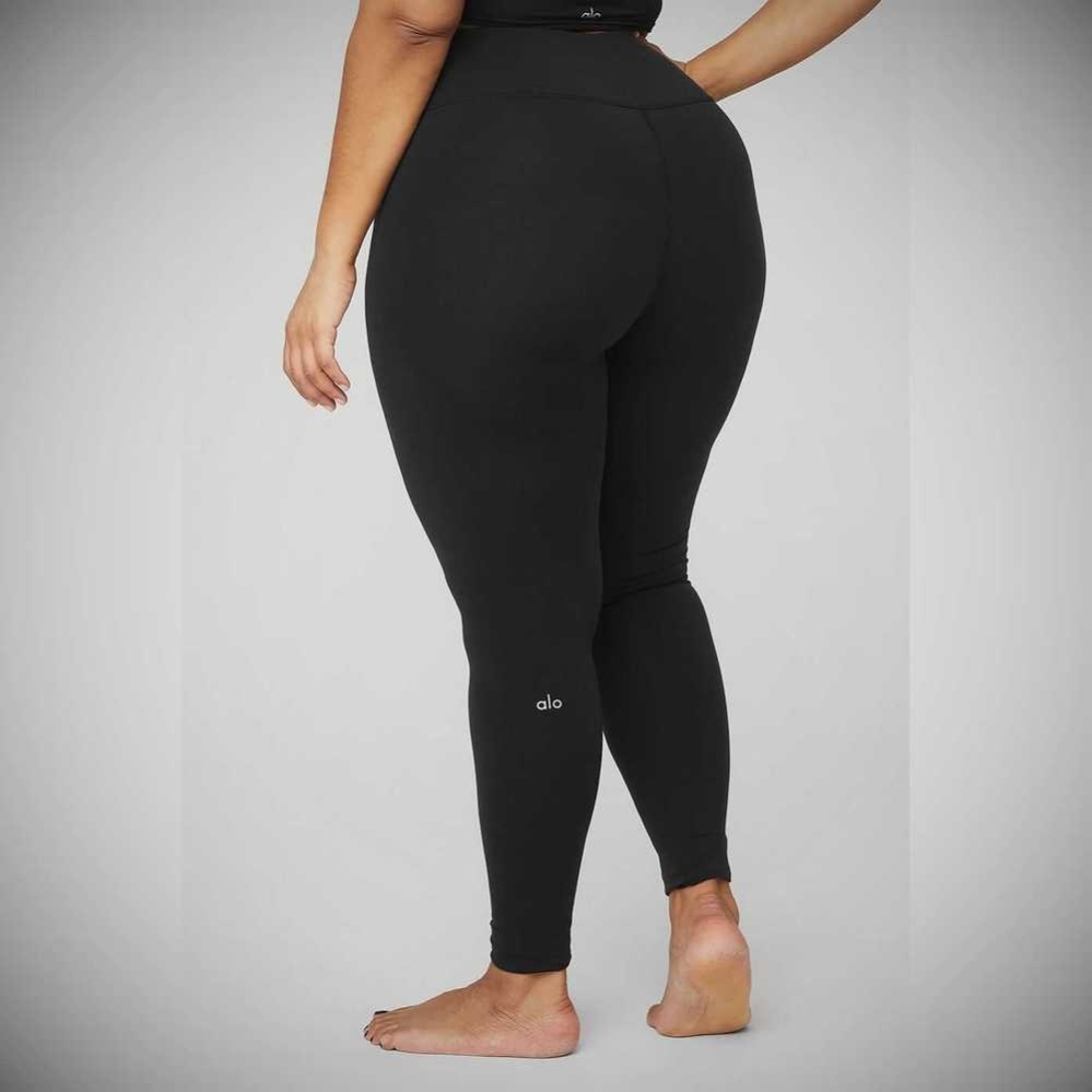 Leggins Alo Yoga High-Cintura Airbrush Mujer Negros | MX-23DCXH