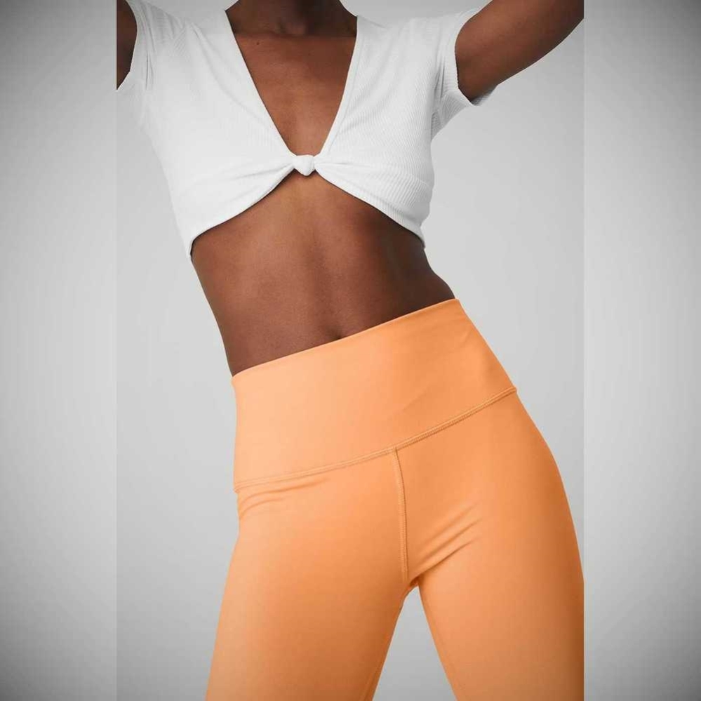 Leggins Alo Yoga High-Cintura Airbrush Mujer Naranjas | MX-29GULM