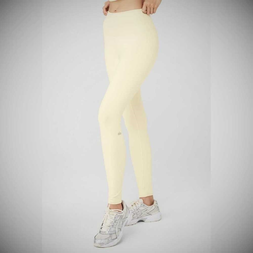 Leggins Alo Yoga High-Cintura Airbrush Mujer Amarillos Claro | MX-36UFOB