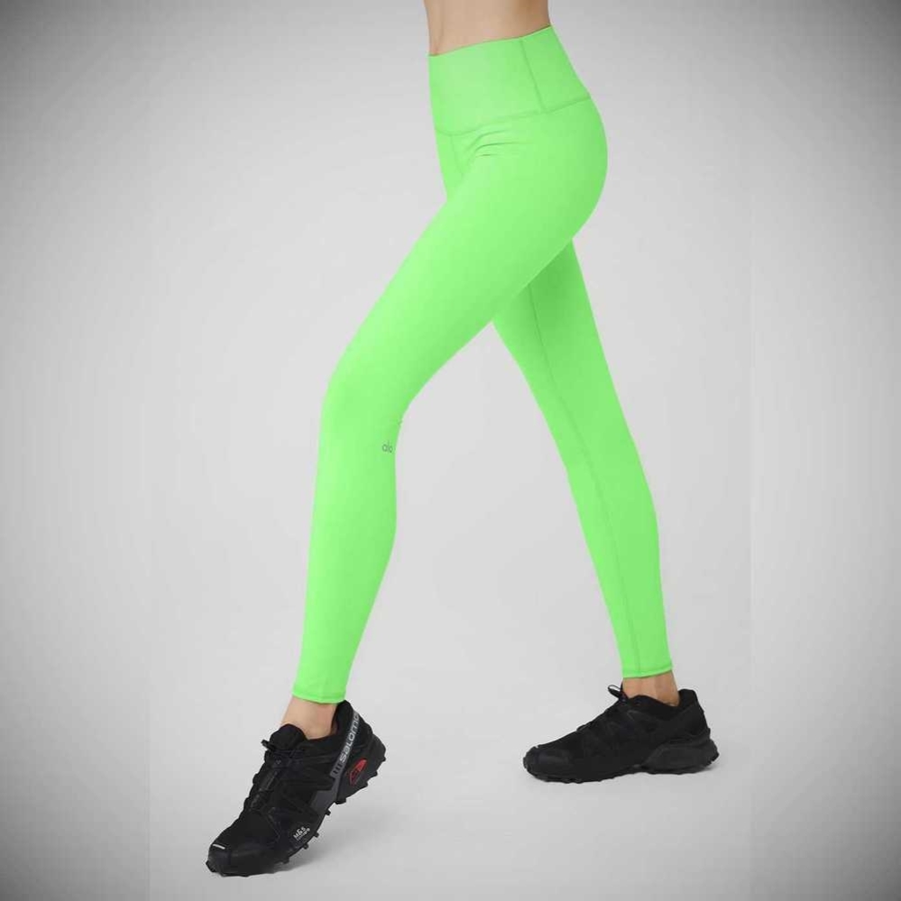 Leggins Alo Yoga High-Cintura Airbrush Mujer Verdes | MX-42NRQA