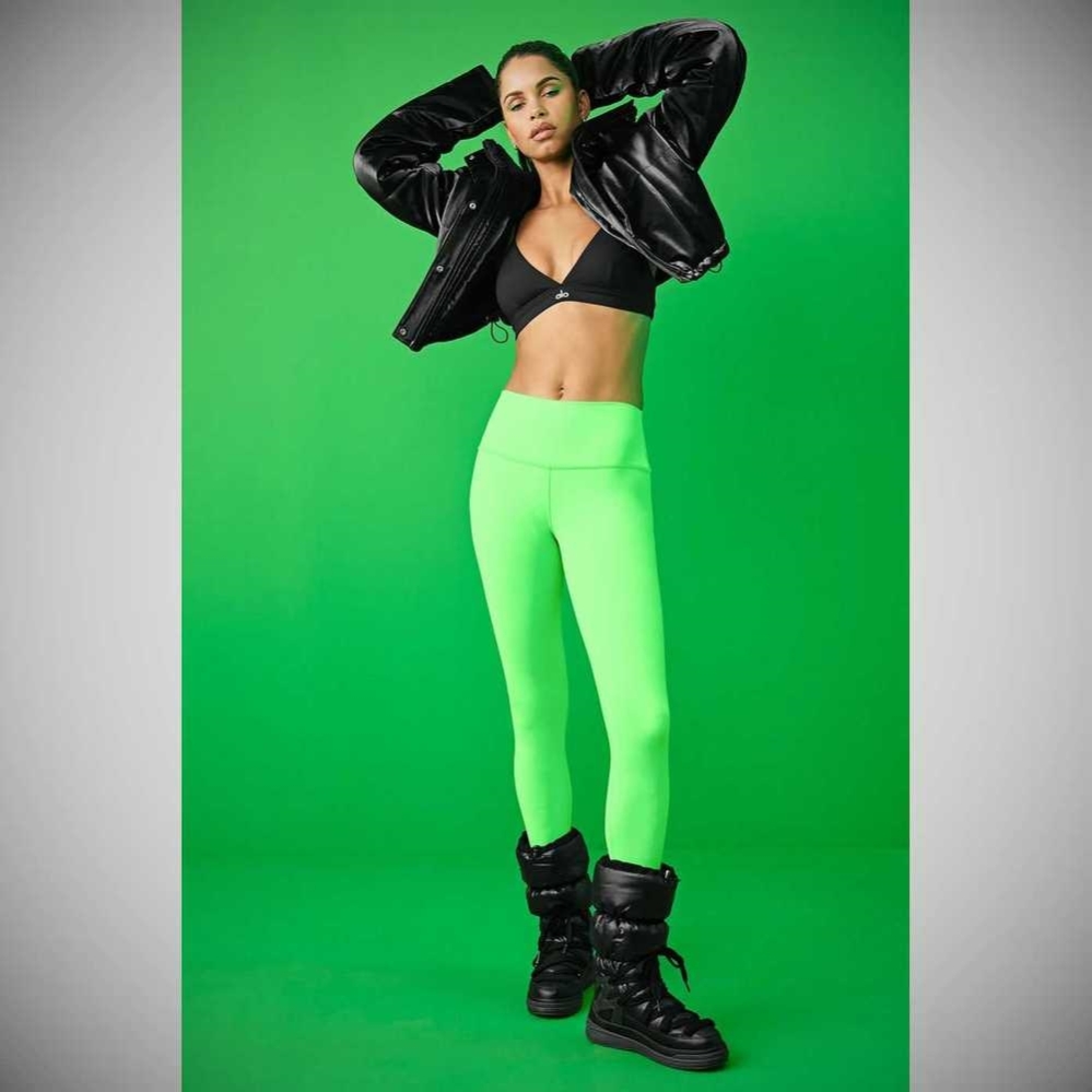 Leggins Alo Yoga High-Cintura Airbrush Mujer Verdes | MX-42NRQA