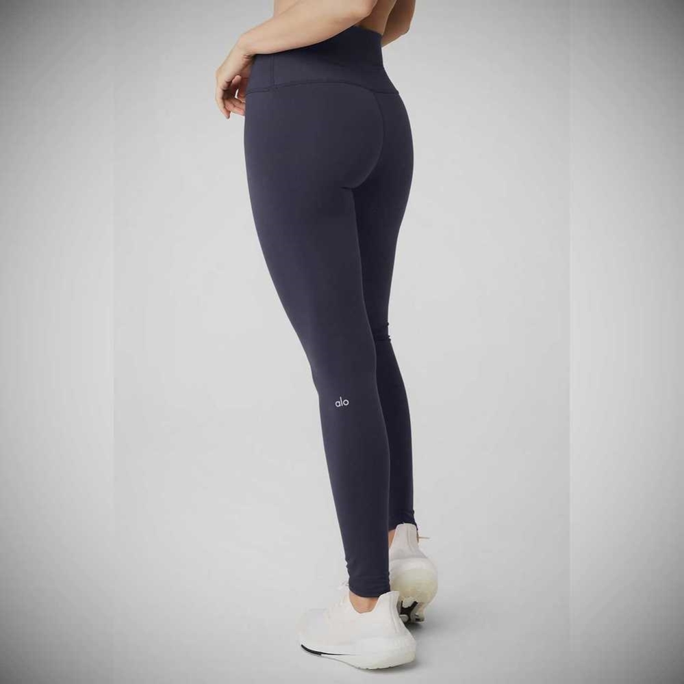 Leggins Alo Yoga High-Cintura Airbrush Mujer Azul Marino | MX-73YZSL