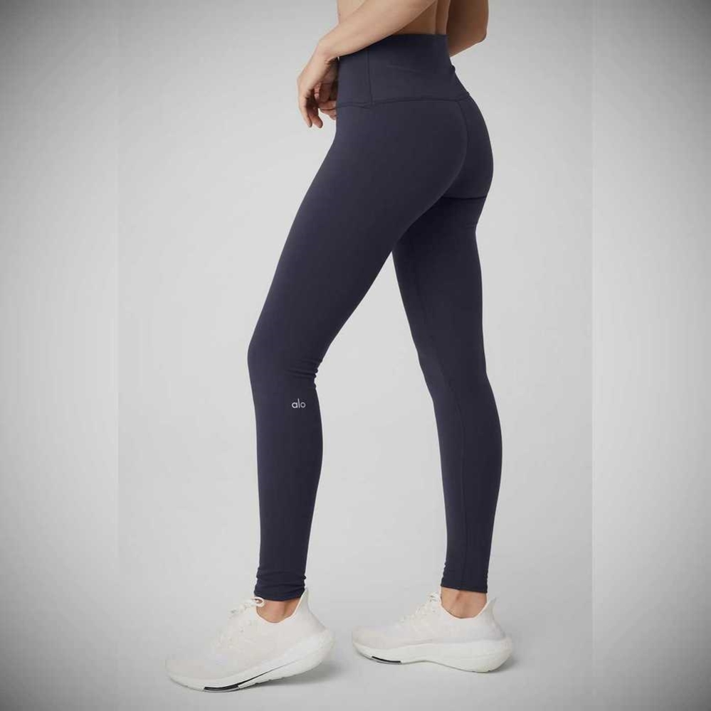 Leggins Alo Yoga High-Cintura Airbrush Mujer Azul Marino | MX-73YZSL