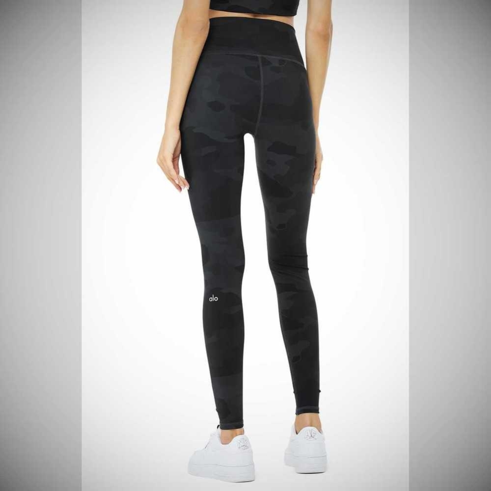 Leggins Alo Yoga High-Cintura Camo Vapor Mujer Negros | MX-20OBHC