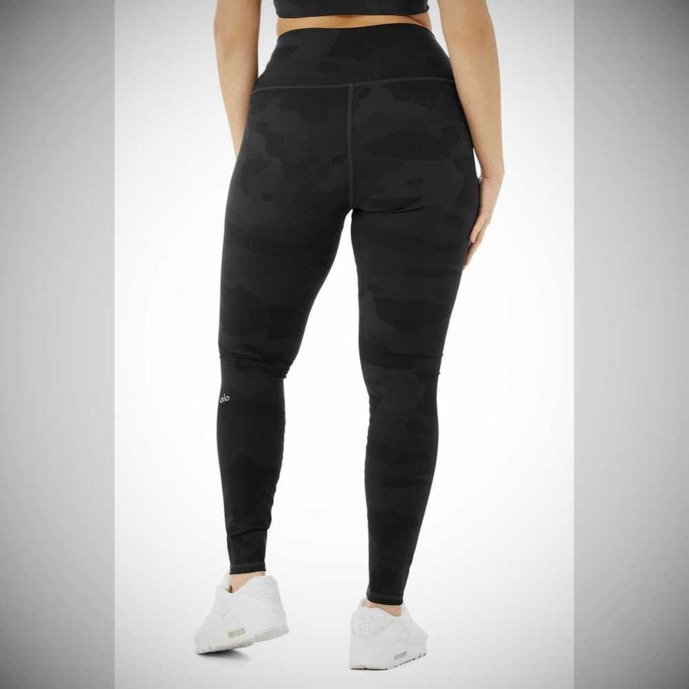 Leggins Alo Yoga High-Cintura Camo Vapor Mujer Negros | MX-20OBHC